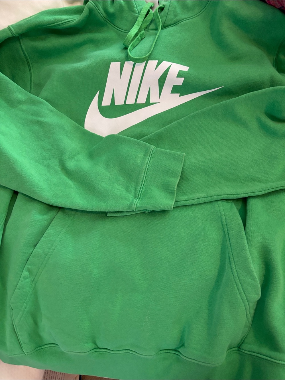 Nike Green Pullover Hoodie with White Logo Tag